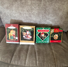 Hallmark Keepsake Magic Santa Claus Vintage Lighted Christmas Ornaments Lot of 4 picture