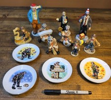 Rare FLAMBRO Emmett Kelly Jr Porcelain CLOWN LOT 13 Pcs ☆ Retired ☆USA picture