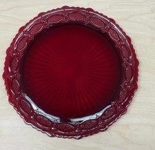 Christmas Tableware 4 Pcs Vintage Avon 1876 Cape Cod Ruby Red Dinner Plates 10.5 picture