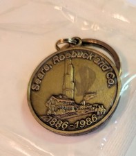 Sears 100 Years Medallion Key Ring 1886-1986 Pendant Fob Original Packaging picture