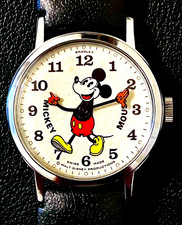 Bradley Mickey Mouse Fat Boy Pie Eye Watch | Mechanical Wind-Up | Runs Perfect picture