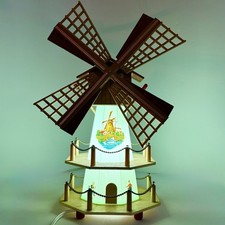 VTG (1960s) Holland  Hand-Made Windmill Night Light Wooden Construction 10 “ picture