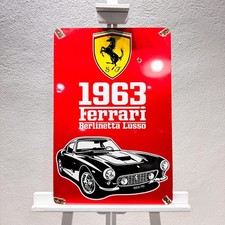 Ferrari 1963 Berlinetta Lusso Rusted Vintage Sign - 40 × 60 cm (15.7” × 23.6”) picture