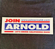 ARNOLD SCHWARZENEGGER Authentic 2003 Campaign Bumper Sticker Governor California picture