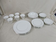 Wedgwood Signet Platinum Bone China 36 Piece Dinnerware Set Serves 6, Soup Bowls picture