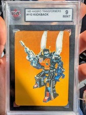 1985 MILTON BRADLEY TRANSFORMERS ACTION CARDS #113 KICKBACK YELLOW KSA 9 LOW POP picture