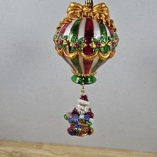 Christopher Radko Soaring To Holiday Heights Santa Hot Air Balloon Ornament picture