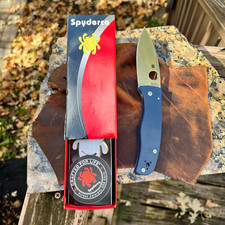 Spyderco Bodacious Compression Lock Knife Blue G-10 (3.6