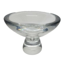Vintage Kristaluxus Crystal Pedestal Bowl Heavy Clear Centerpiece 8 Inch picture