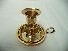 Brass Candle Holder with Finger Ring for Taper Candles (Chamberstick) picture