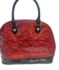 Disney Loungefly Minnie Loves Mickey Purse Tote Handbag Red picture