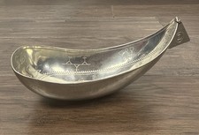 Vintage 1950s Swedish Sami (Laplander) Hand-crafted Pewter Bowl Folk Art Dish picture