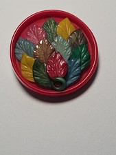 VTG Vintage Button, Autumn Leaves Fall unique & rare, Antique picture