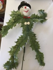 Vintage “Holly Man” Christmas , Snowman Pick picture