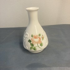 Vintage Hand Painted Milk, Glass Vase, 5 Inches Tall picture