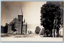 c1905 B R A Church Scene Street Ludlow Vermont VT RPPC Photo Antique Postcard picture