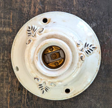 Vintage Victorian White Ceramic Bulb Holder Socket Base E26 for Ceiling Lamp picture