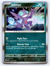Sableye 136/193 Rare Paldea Evolved Pokemon Holo Lightly Played picture