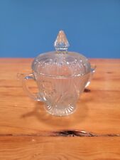 Vintage Jeanette Glass Iris Herringbone Sugar Bowl With Lid Depression  picture