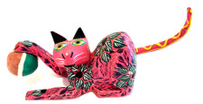 Oaxacan Wood Carving Alebrije Folk Art Cat Ball MELCHOR San Martin Tilcajete picture