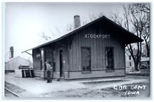 c1960's CBQ Stockport Iowa IA Railroad Train Depot Station RPPC Photo Postcard picture