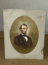 1860s Antique Chromolithograph Oleography Of Abraham Lincoln By EC Middleton picture