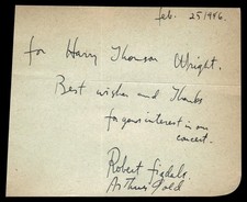 1946 Robert Fizdale Arthur Gold Pianist Signed 4 x 5 Scrapbook Page Auto *CA17 picture