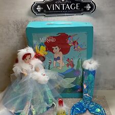 Vtg 1990's Tyco Little Mermaid Case, Disney Xmas Holiday Ed. Doll + Accessories picture