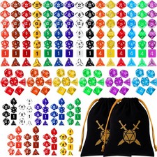 Yilloog 105 Pcs Dice Set D4 D6 D8 D10 D12 D20 Basic Style with Bag picture