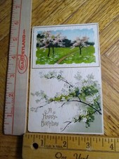 Postcard - Embossed Nature Scene Print - Greeting Card - A Happy Birthday picture