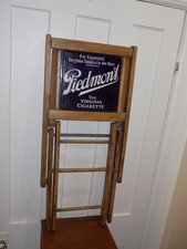 Vintage Piedmont The Virginia Cigarette Porcelain Plaque Wood Chair picture
