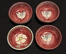 4 ~ Solimene Vietri Hand Painted 4 Inch Dip Bowls / Italy (FREE SHIPPING) picture