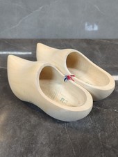 Vintage Belgium Wooden Clogs Shoes Hand Carved Folk Art Made in Belgium Size 34 picture