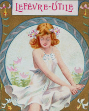 1890s Art Nouveau Lefevre Utile Gaufrette Vanille Alfons Mucha French F148 picture