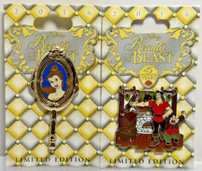 Disney Pin Lot 2 Beauty and the Beast 25 Enchanted Years LE 4000 Mirror Gaston picture