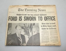 Newspaper Gerald Ford Sworn To Office Harrisburg Pa Evening News 8/9/1974 picture