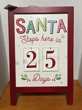 New Ashland Wooden Christmas Sign 18”x12” Santa Stops Here Countdown picture