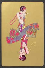 Pretty Lady Reversible Vintage Single Swap Playing Card picture