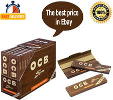 2 x Box OCB Brown Virgin King Size Filter +Tips Rolling Papers 32 Booklets picture
