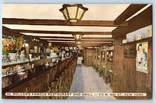 New York City New York Postcard Al Muller's Restaurant And Grill Interior c1940s picture