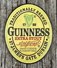 GUINNESS Extra Stout, St.James Gate, Dublin, Cast Iron Oval Sign, 11” x 8.5” picture
