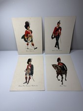 Dewar’s White Label Scottish Regimental Prints LAW Military Uniform Set of 4 picture
