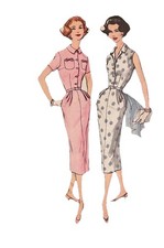 Uncut 1950’s Wiggle Dress Simplicity 2092 Size 20 B 40 picture