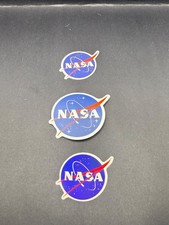 NASA Logo Stickers Lot of 3 Space Exploration Astronaut Rocket Decals picture