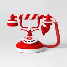 Wondershop Christmas Candy Cane North Pole Antique Telephone Santa Decor picture