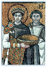Mosaic Art Emperor Justinian Roman Postcard picture