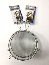 2 PC 7” & 6” DIAMETER WIRE MESH STRAINER COLANDER SIFTER WITH HANDLE picture