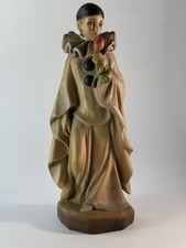 ANRI Pierrot Love Wood Carving #52/2500 Ed Michel Oks Signed Mira Fujita Italy picture