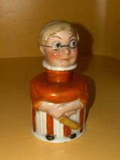Antique Ma Rolling Pin Carter Figural Inx Ink Well Bottle Porcelain Germany 1914 picture
