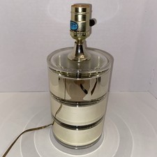 Vintage Mid Century Modern 1980s Optique Segmented Ring Lucite Table Lamp picture